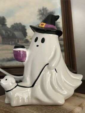 Aldi Halloween Collection Pastel Ceramic Ghost Witch Dog